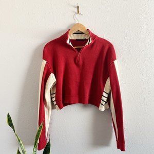 Brandy Melville Crop Knit Sweater Red